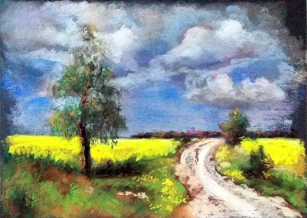 Öl-Pastellmalerei von John Elliot.