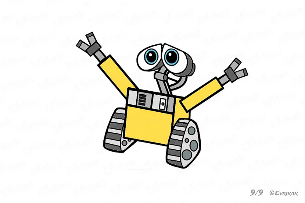Roboter Valli Bleistiftzeichnung