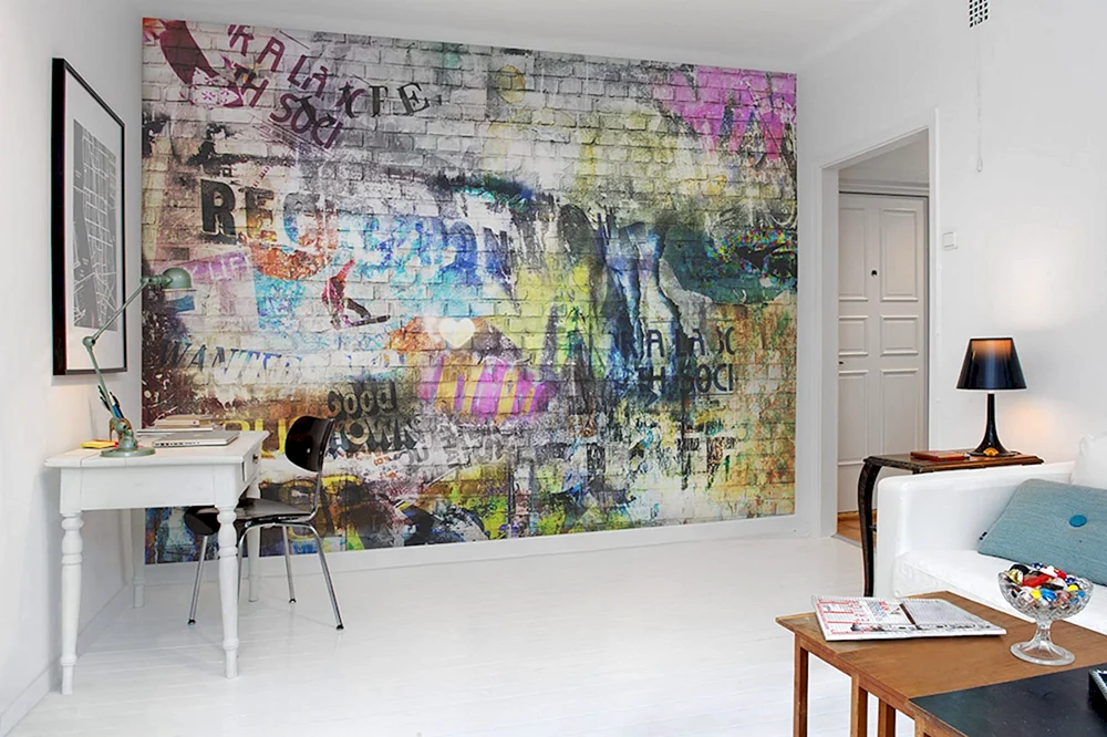 Bunte Ziegelwand