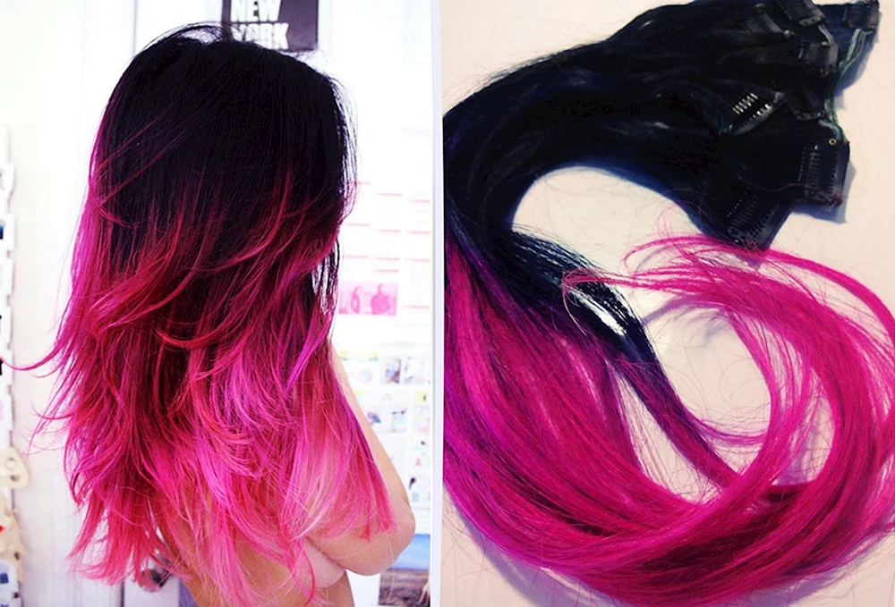 Dip Dye Haarfärbung auf Strähnen