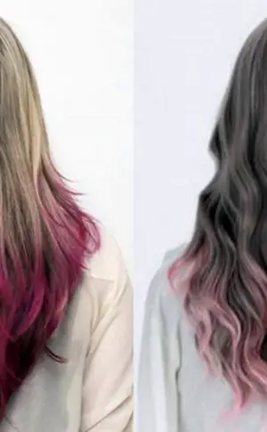 Pinke Haare an den Spitzen