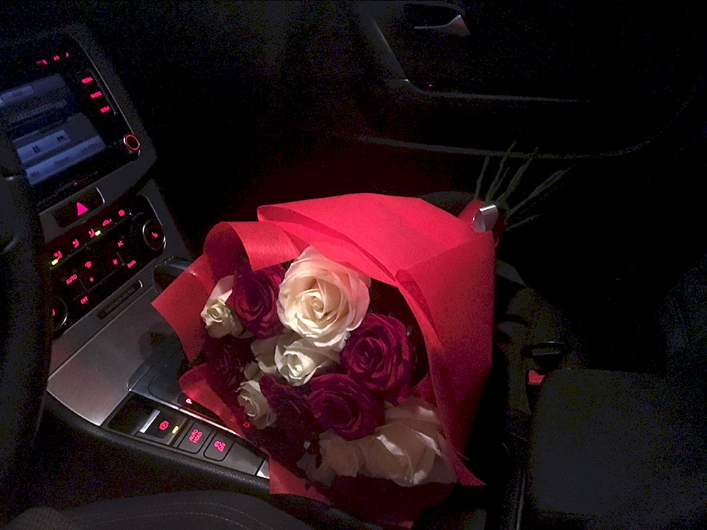 Rosen im Auto