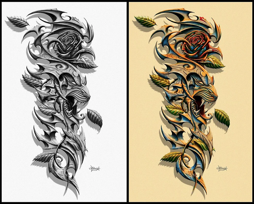 Tattoo Ärmel für Männer Skizzen