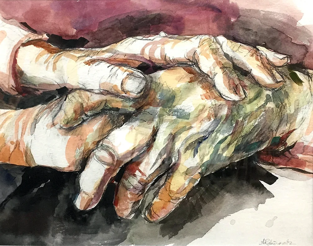 Handpinsel in Aquarell