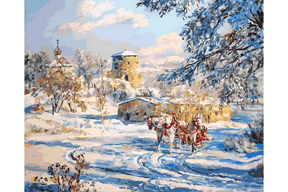 Russische Troika Fluss Pskov