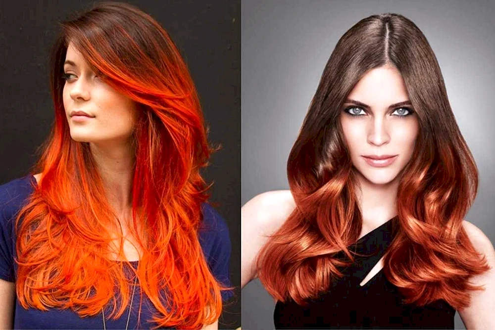 Rotes Haar mit roten Spitzen