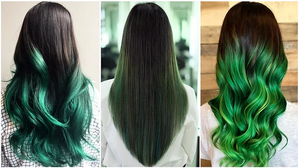 Rotbraune Haare mit grünen Spitzen