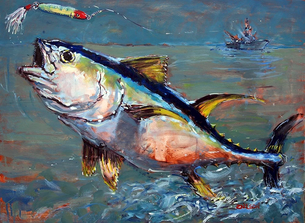 Malerei von Koi-Fischen in Keramik