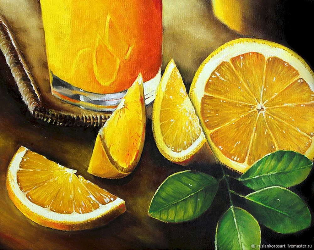 Rydvanenko Vyacheslav Stilleben mit Orangen