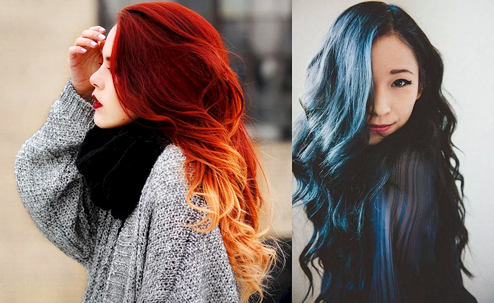 Ombré auf dunklem Ansatz rotes Haar Enden