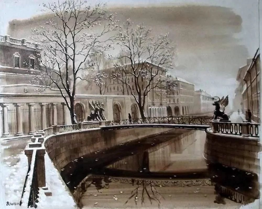 Saint-Petersburg Landschaft grisaille