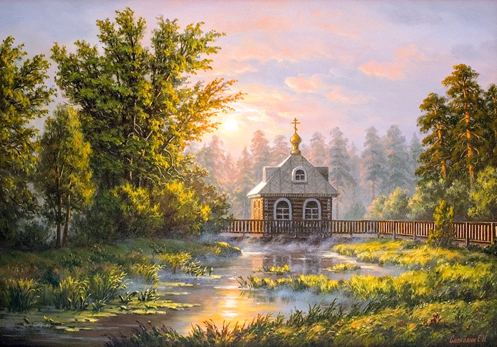 Satarov Tempel am Fluss