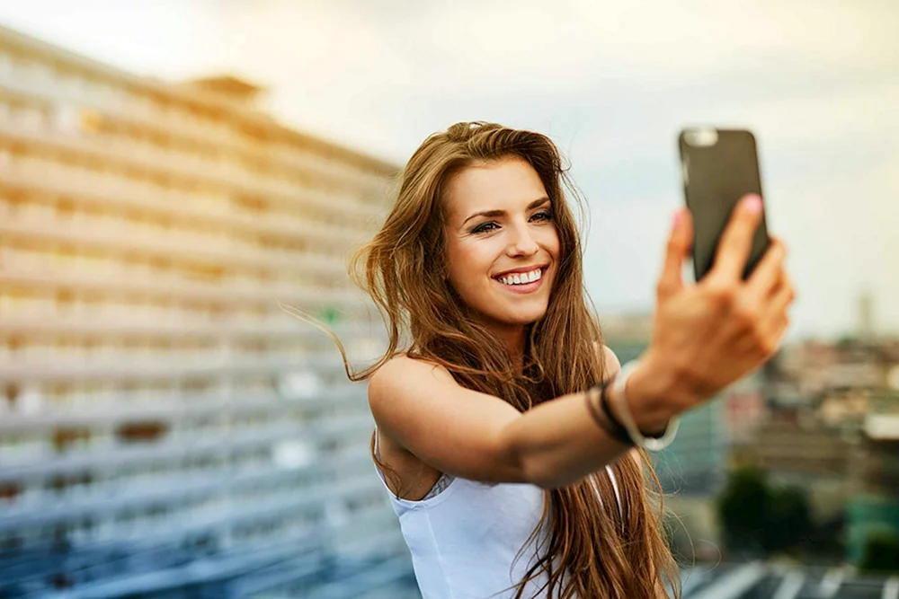 Selfies von einem Mädchen