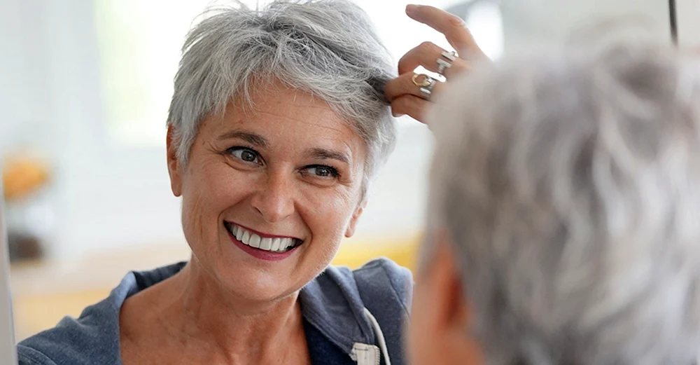 Silber Systère graues Haar