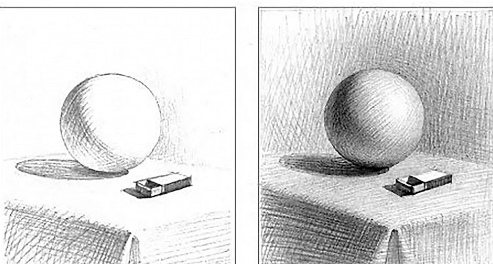 Ballonschraffur mit Bleistift Akademisches Zeichnen