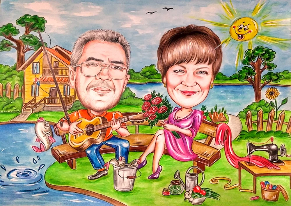 Ein Cartoon auf Leinwand