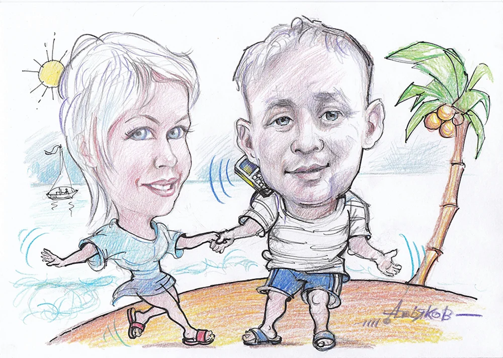 Bleistiftkarikatur