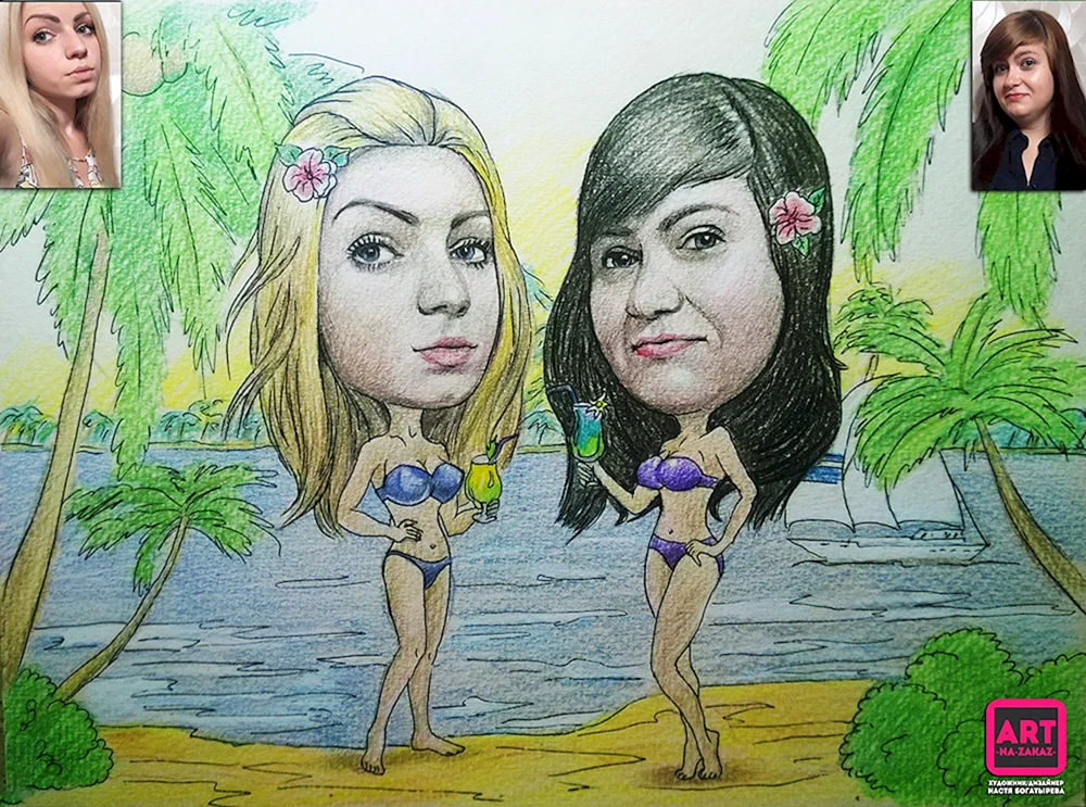 Freundin-Karikatur