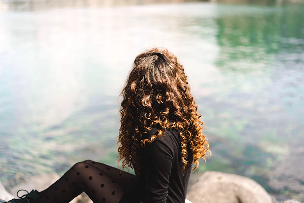 Locken auf langem Haar