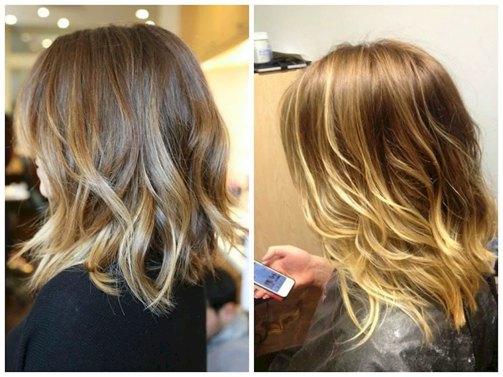 Balayage Schattierung auf blondem braunem Haar