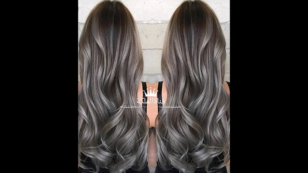 Kastanie Balayage aschblonde Strähnchen