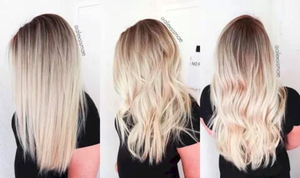 Shatush blond mit dunklem Ansatz
