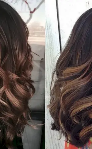 Shatush und Balayage auf mittellangem dunklem Haar