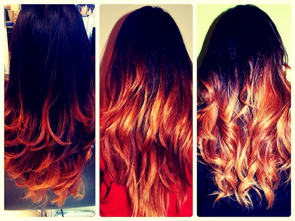 Balayage-Färbung auf braunem Haar