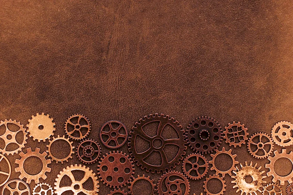Sechs Steampunk-Zahnräder