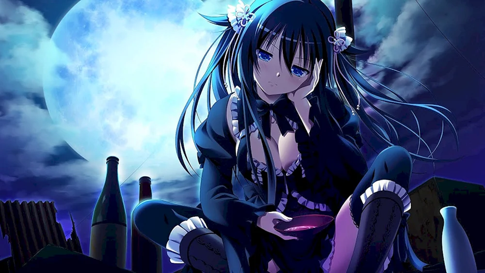 Blue anime background