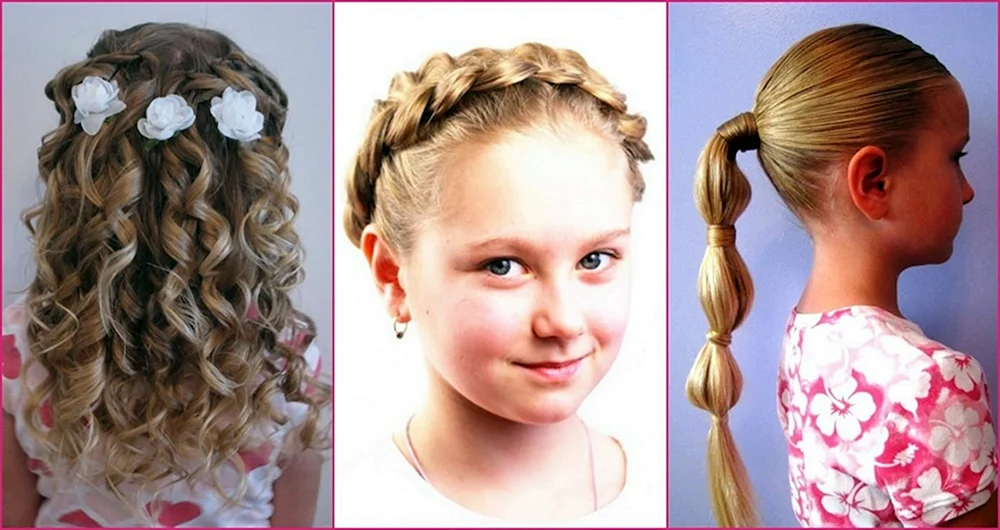 Frisuren für Erstklässlerinnen mit Schleifen