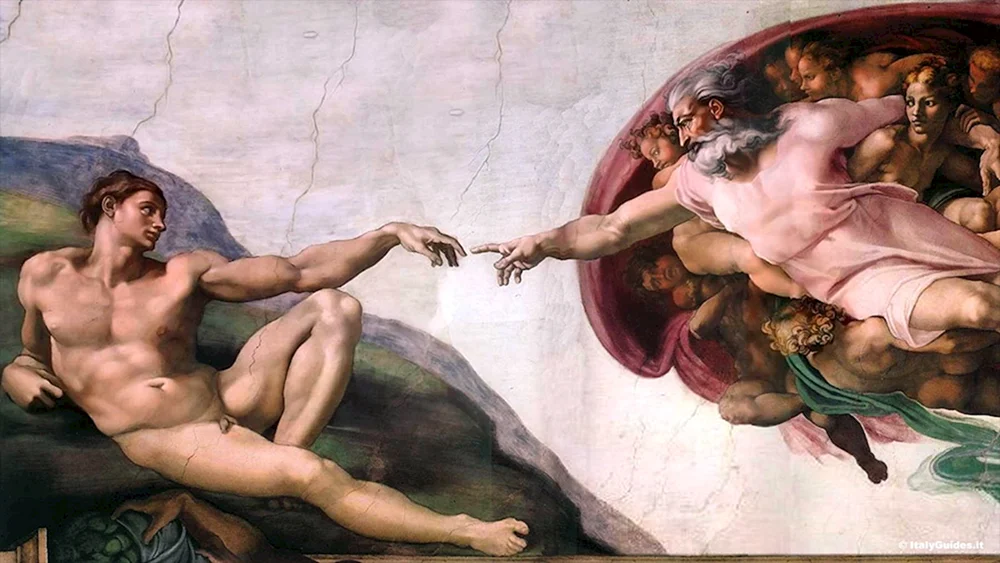 Sixtinische Kapelle Fresko Erschaffung von Adam