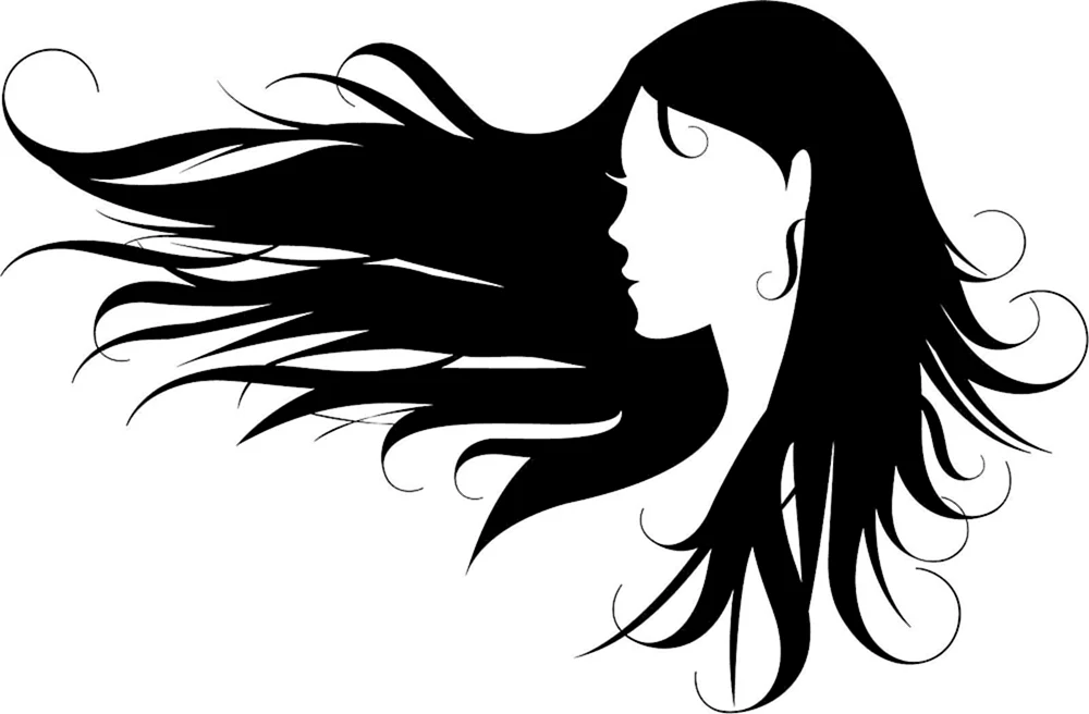 Silhouette von Mädchen mit Haar