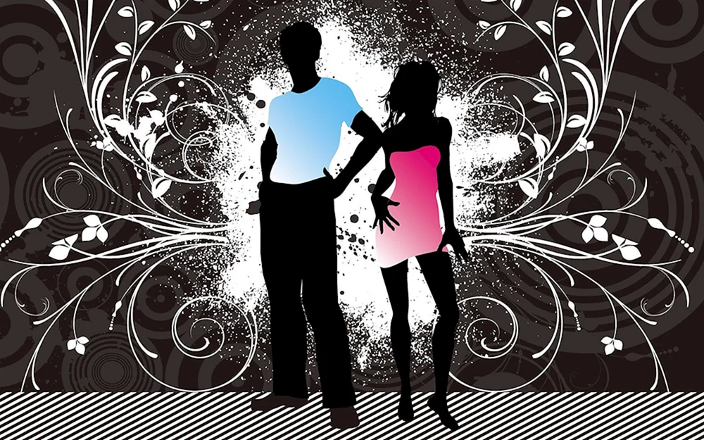 Silhouette von Mann und Frau