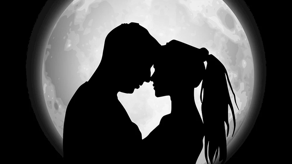 Paarsilhouetten in der Liebe