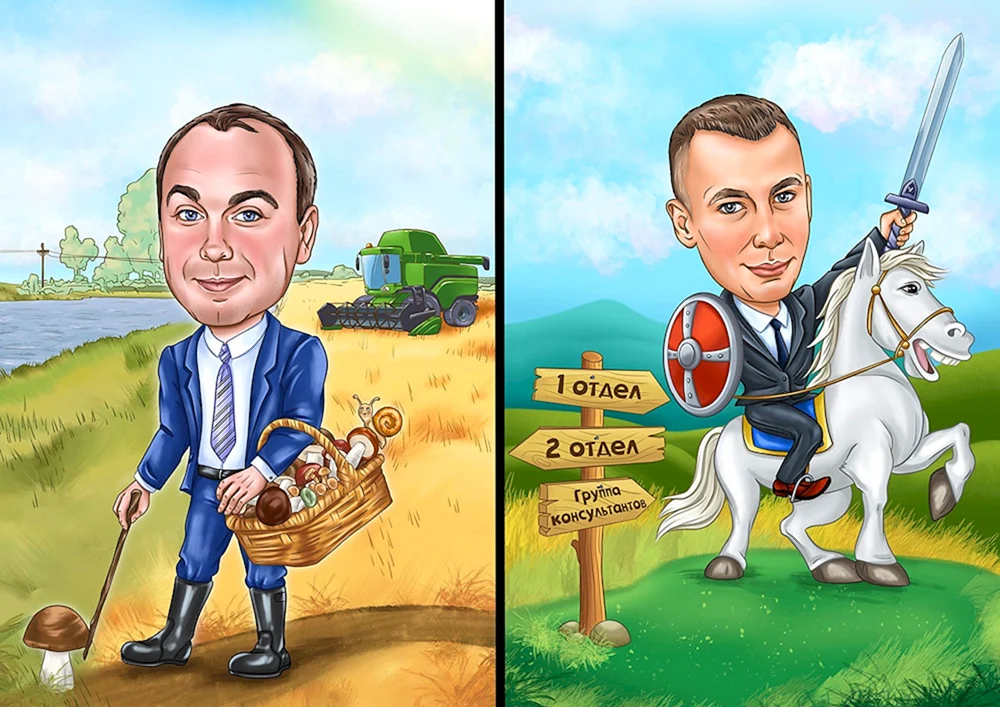 Karikatur einer Geschichte