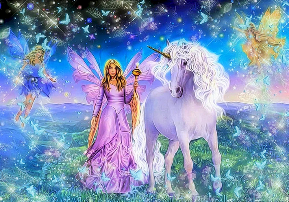 Diamantenmosaik Fabelhaftes Einhorn