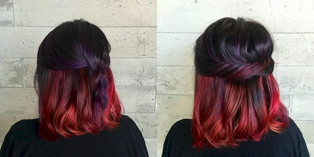 Versteckte Haarfärbung auf dunklem Haar