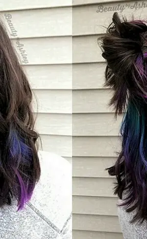 Versteckte Haarfärbung auf dunklem Haar