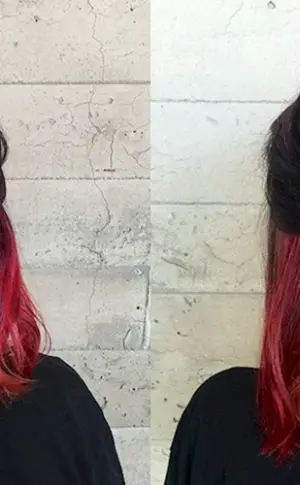 Versteckte Haarfärbung auf dunklem Haar