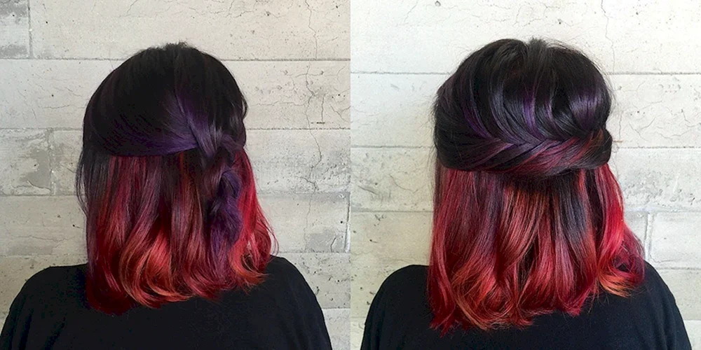 Verdeckte Haarfärbung auf dunklem Haar