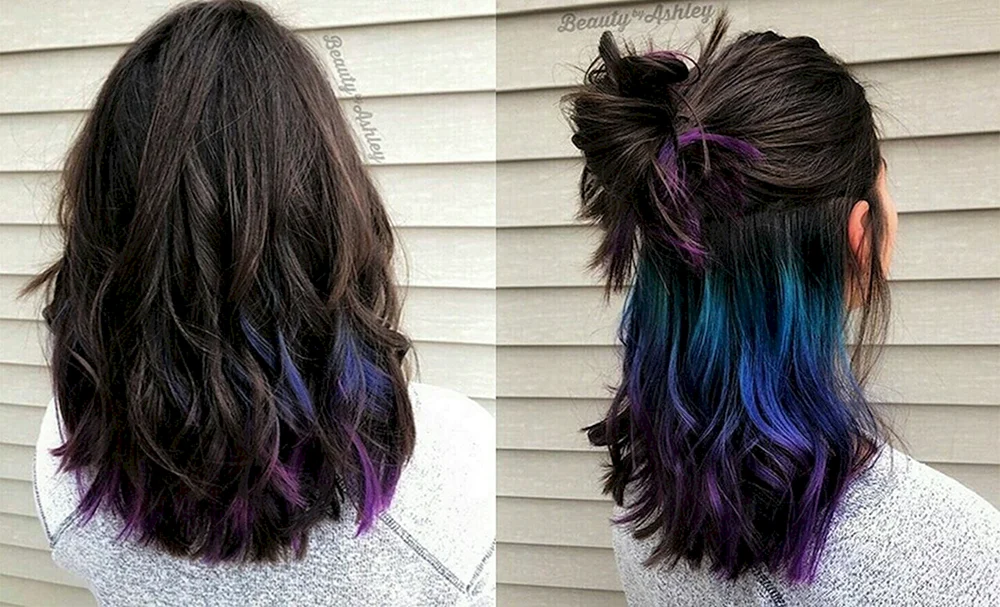 Verdeckte Haarfärbung auf dunklem Haar