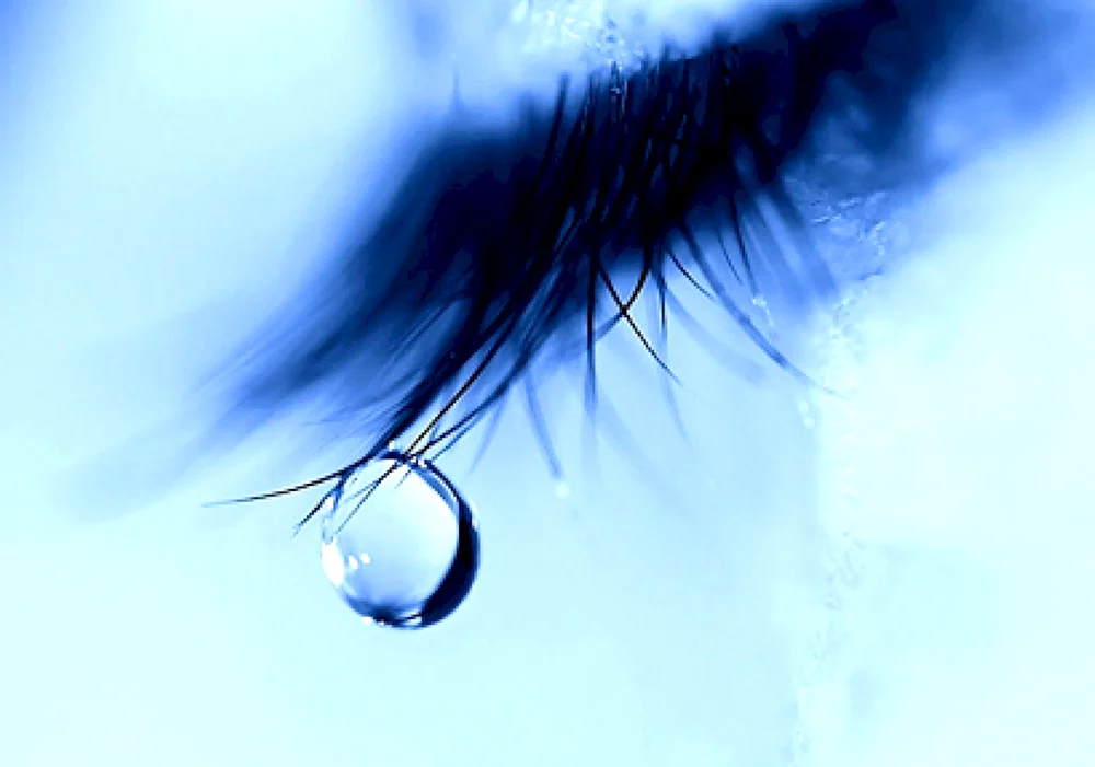 Tränen an den Wimpern