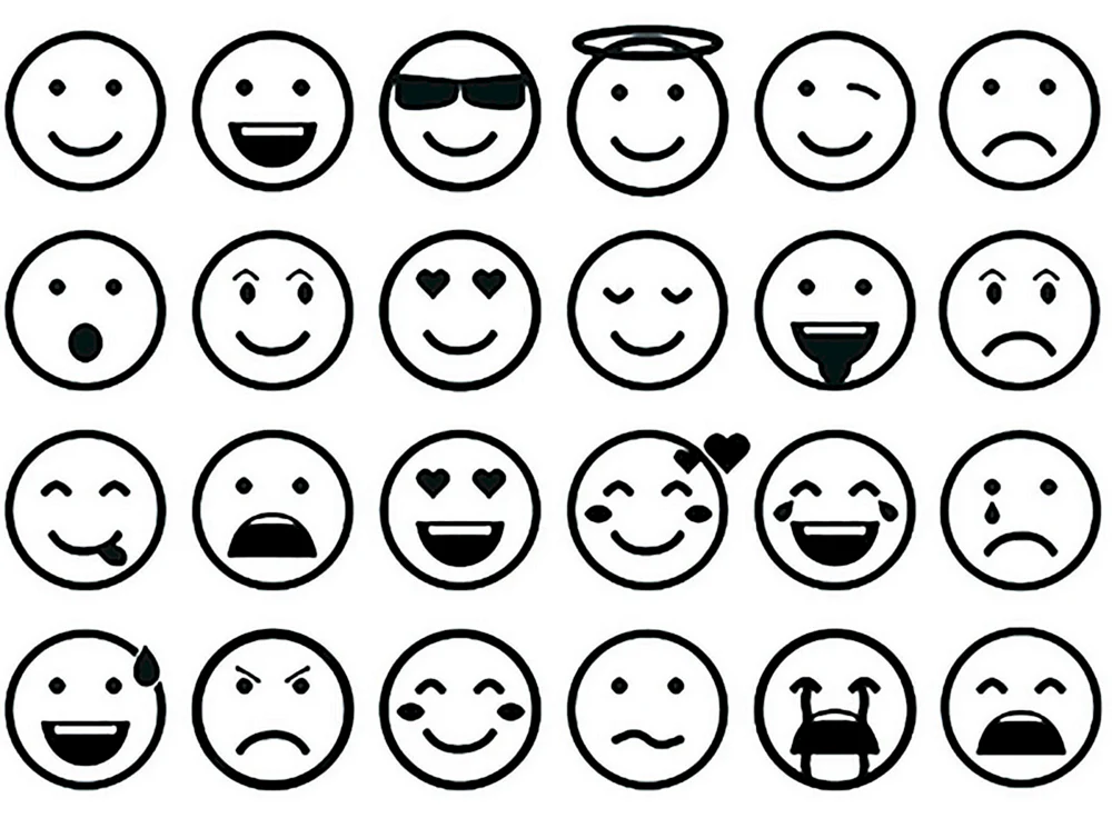 Smiley Gesicht schwarz-weiß