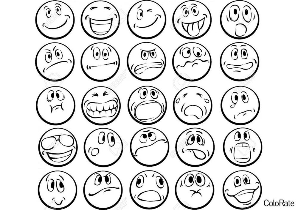 Smiley Bilder zum Ausmalen