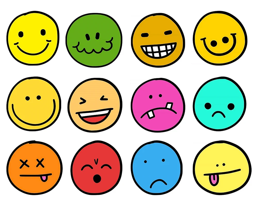 Smiley-Gesichter zum Ausmalen