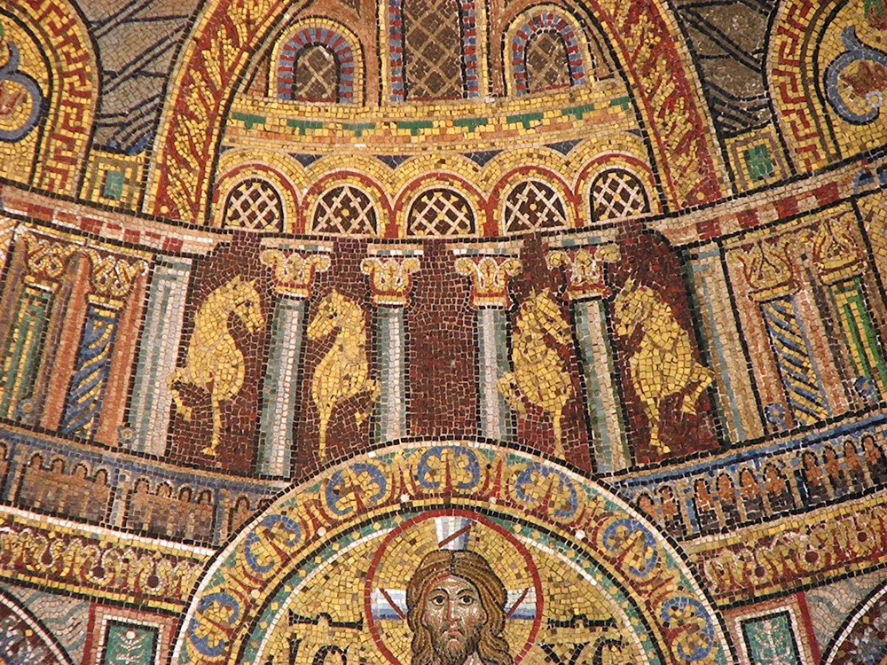 Zeremonie von St. Nikolaus in Ravenna. Wunder des Heiligen Nikolaus Kirche von Asinu Zypern Fresken Nikolaus