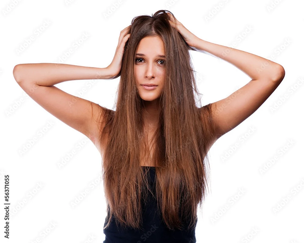 Frau mit zerzaustem Haar