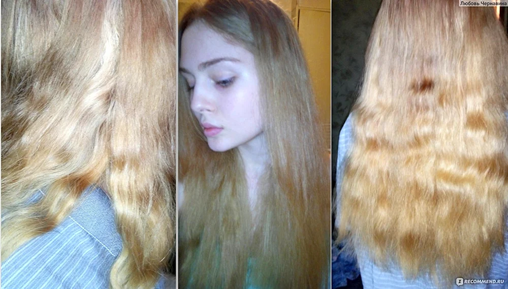 Waschen auf blondem Haar