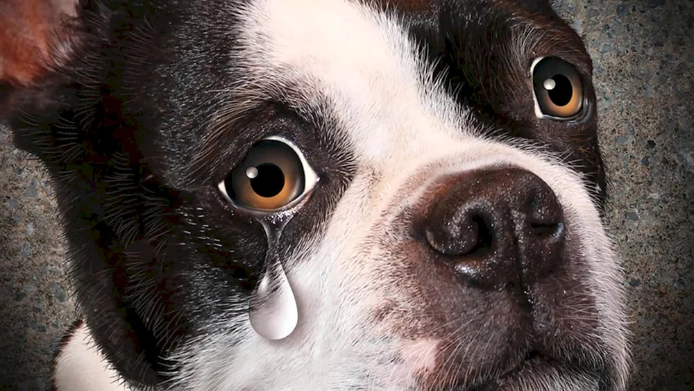 Hund weinend